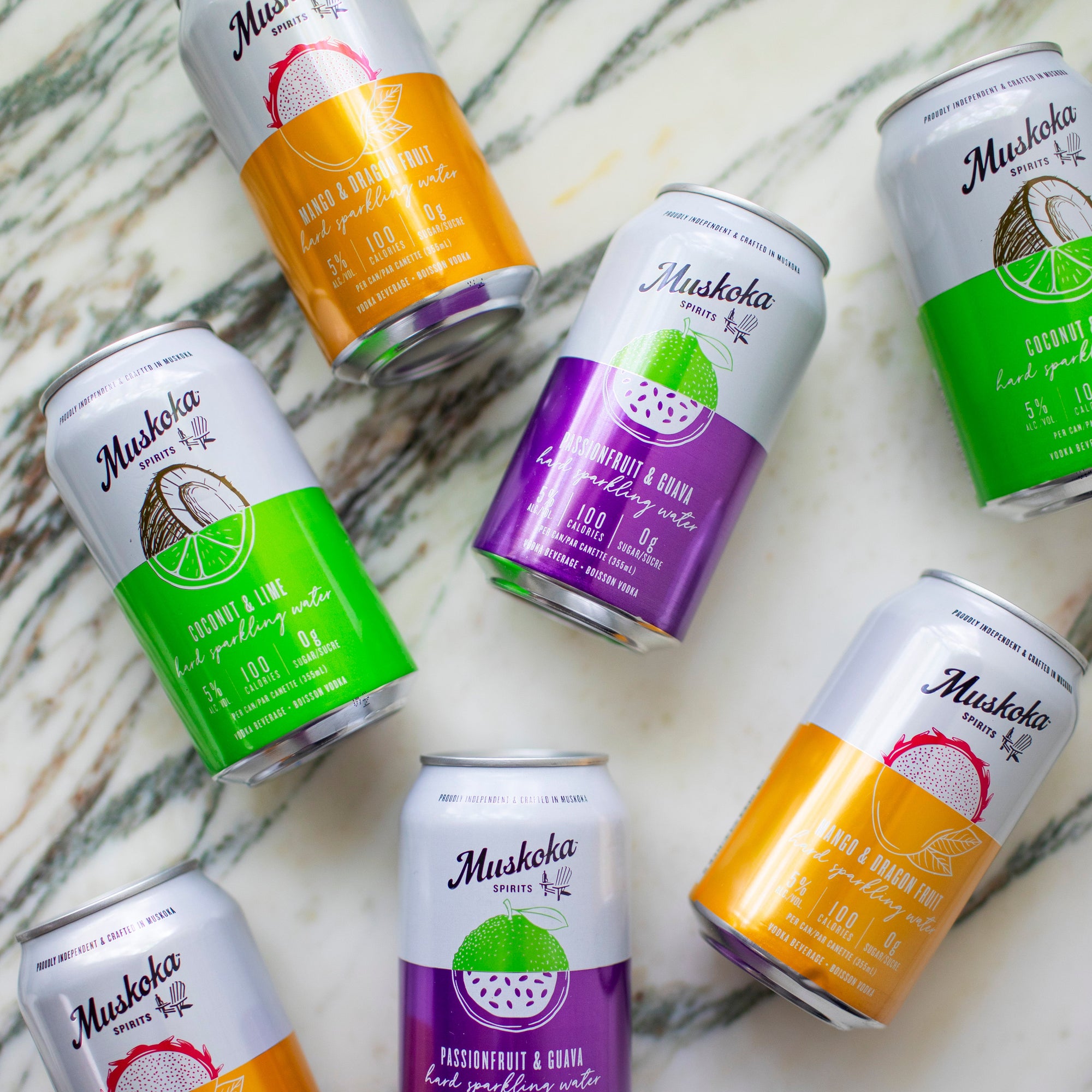 Hard Sparkling Water cans friends cheers